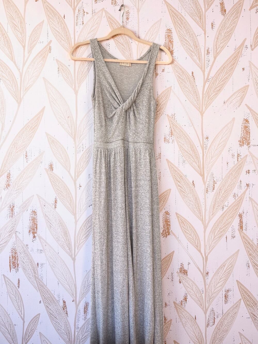 Alter’d State Jumpsuit Womens S Gray Wide Leg Twist Back Sleeveless Boho
